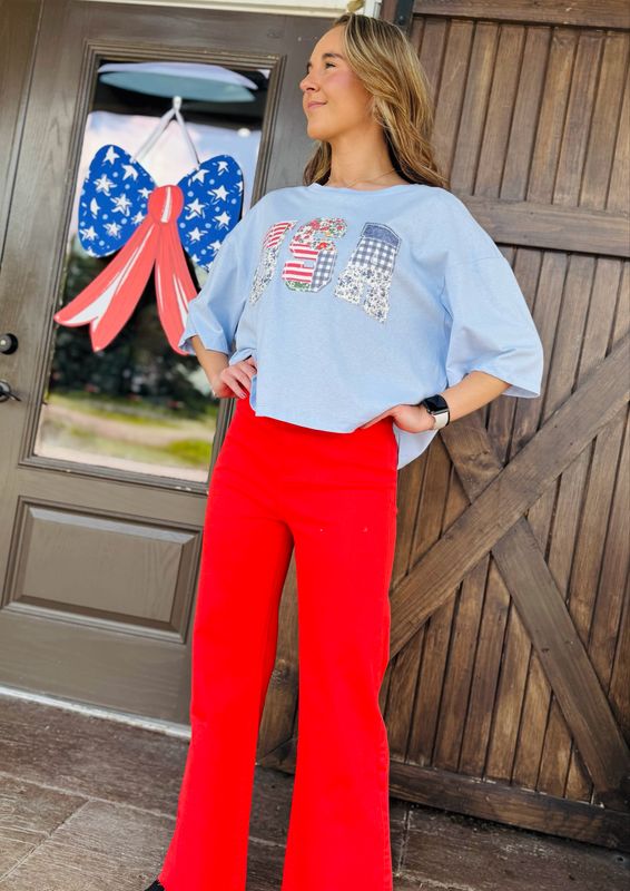 Rachel Jeans-Coral Red