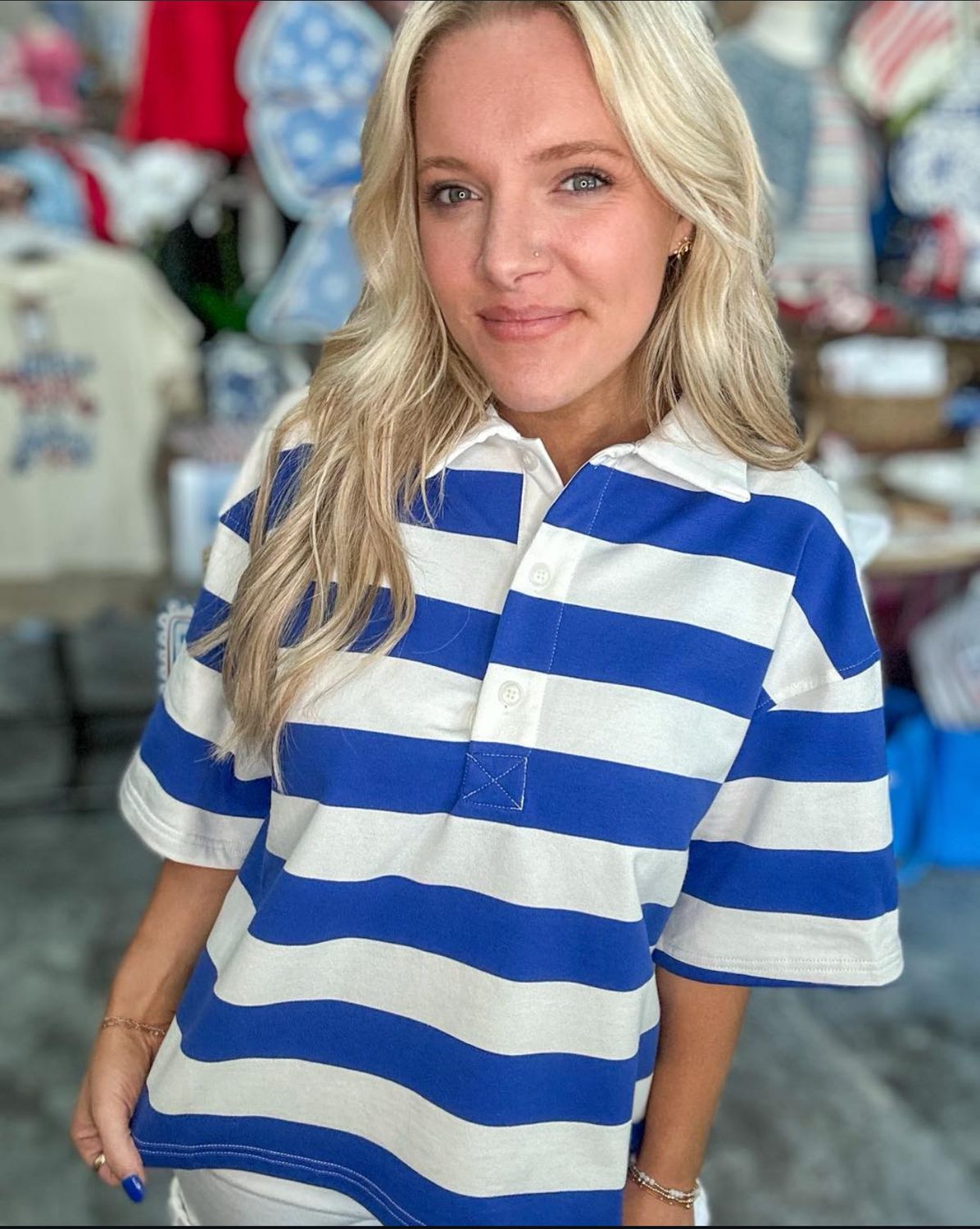 RD The Tide Polo-Ivory/Blue
