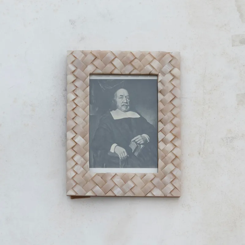 Woven Resin Photo Frame, Ivory Color