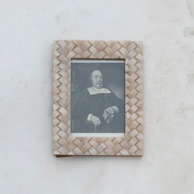 Woven Resin Photo Frame, Ivory Color