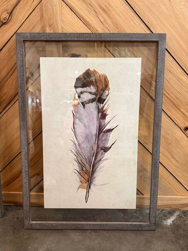 Wood Wall Decor W/Feather 2