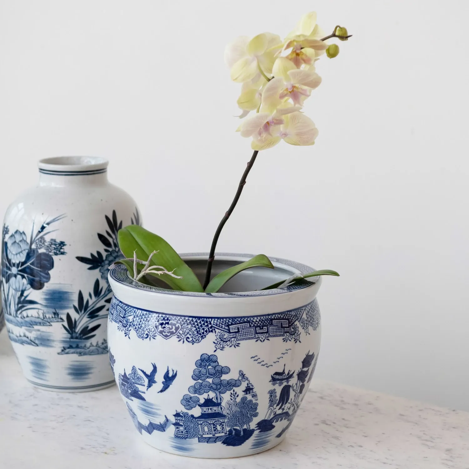 Hand-Painted Stoneware Vase