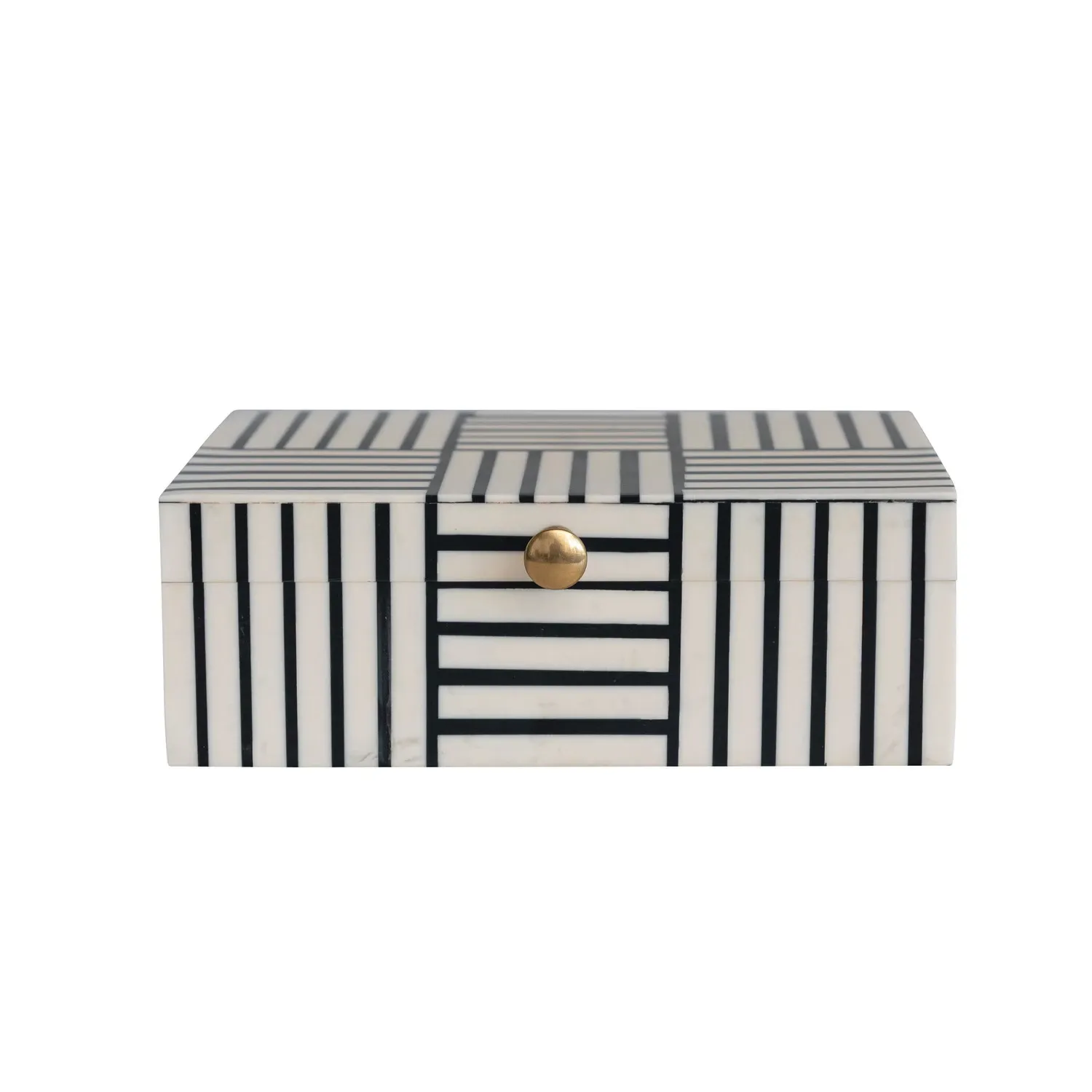 Resin Box w/ Striped Block Pattern