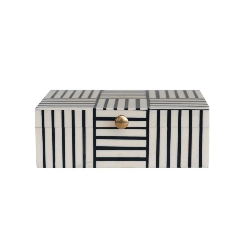 Resin Box w/ Striped Block Pattern