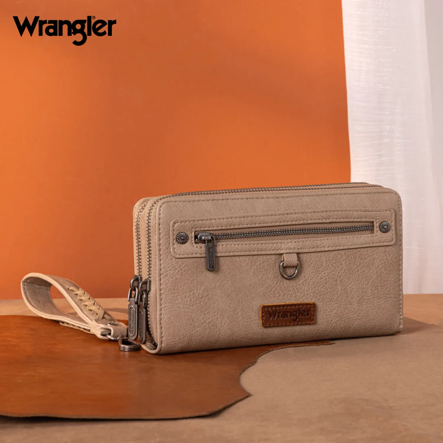 Wrangler Double Zip Wristlet-KH