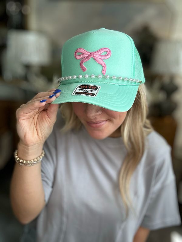 Pink Bow Patch Trucker Hat