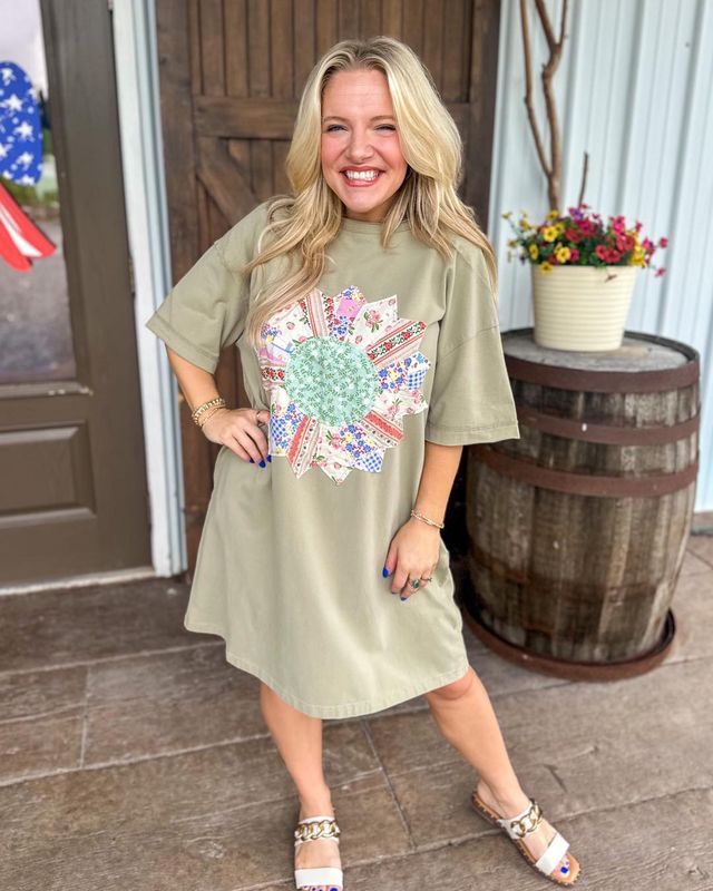 Faded Sage Floral Dress