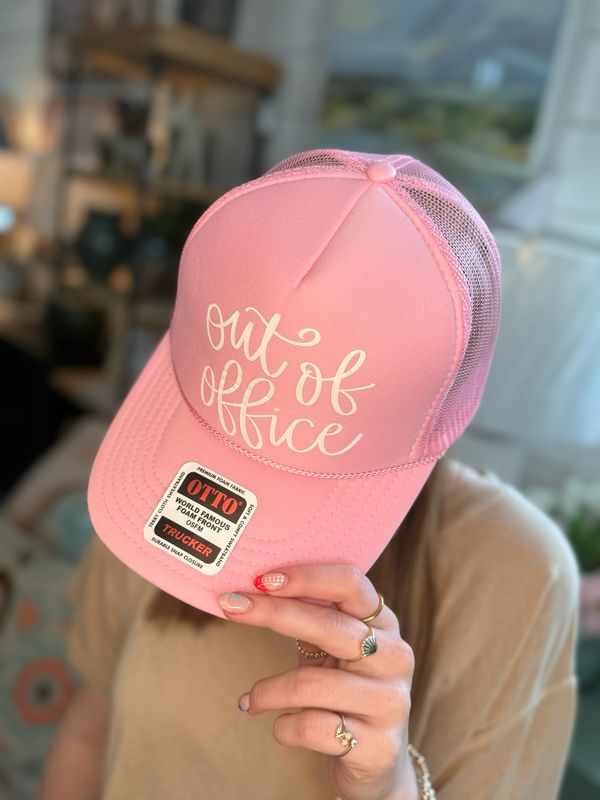Out of Office Pink Trucker Hat