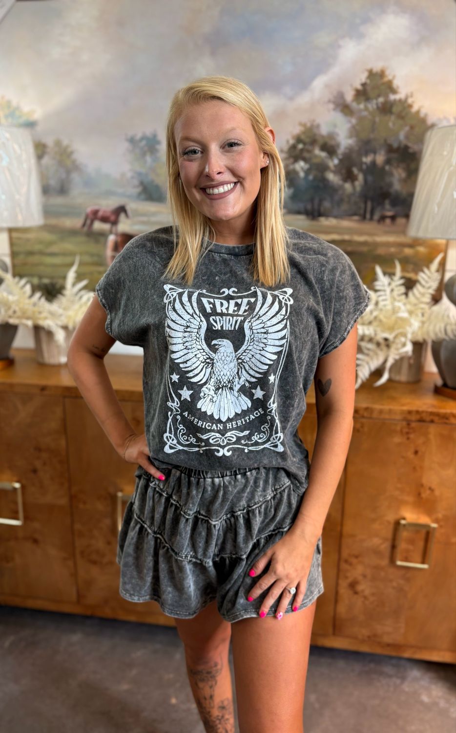 RD Free Spirit Ash Black Tee