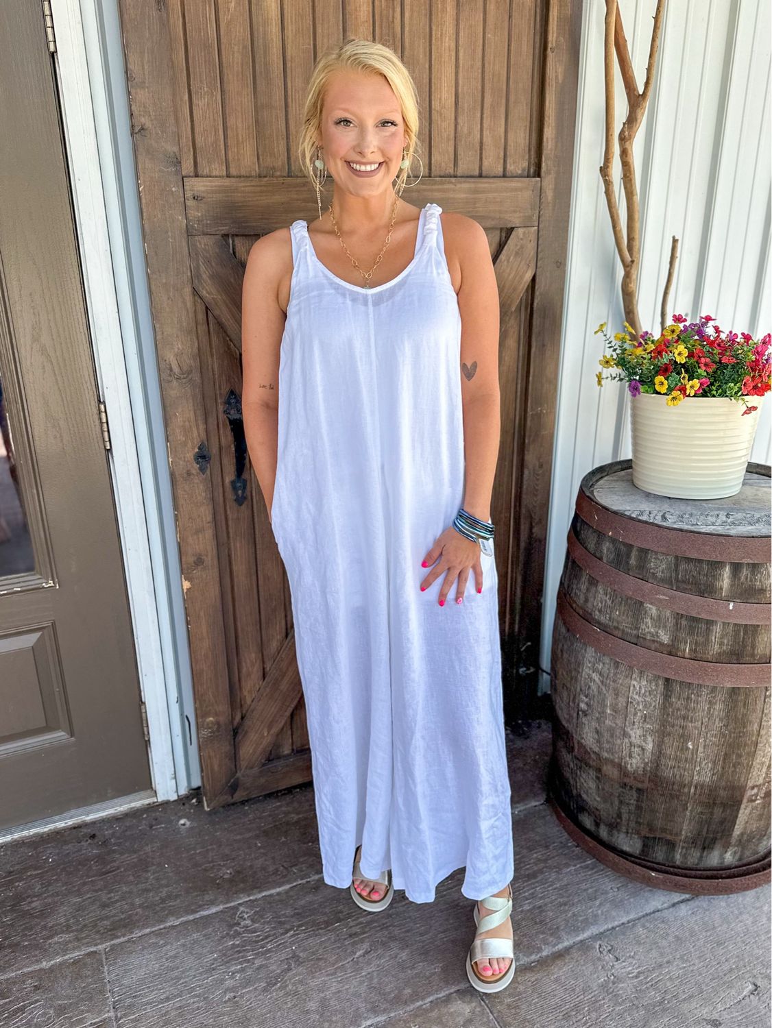 VG Linen Romper-White