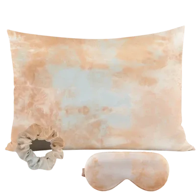Peach Tie Dye Satin Sleep Set
