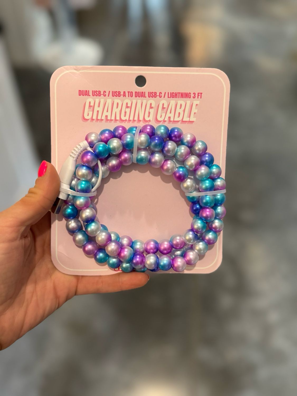 Purple Tie Dye Charging Cable