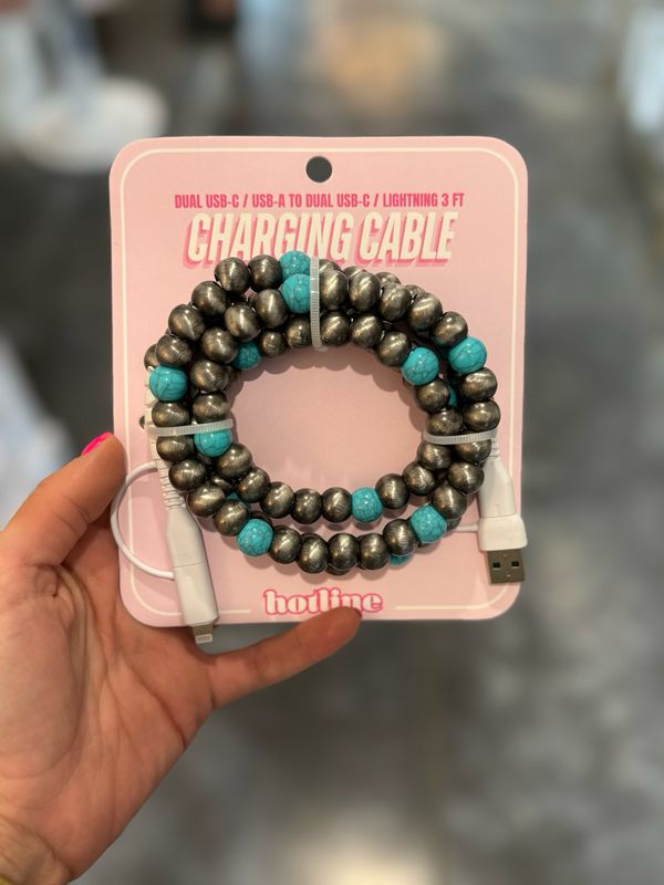 Silver/Turq Charging Cable