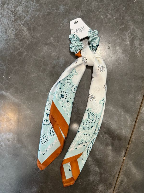 Turq. Copper Scrunchie Scarf