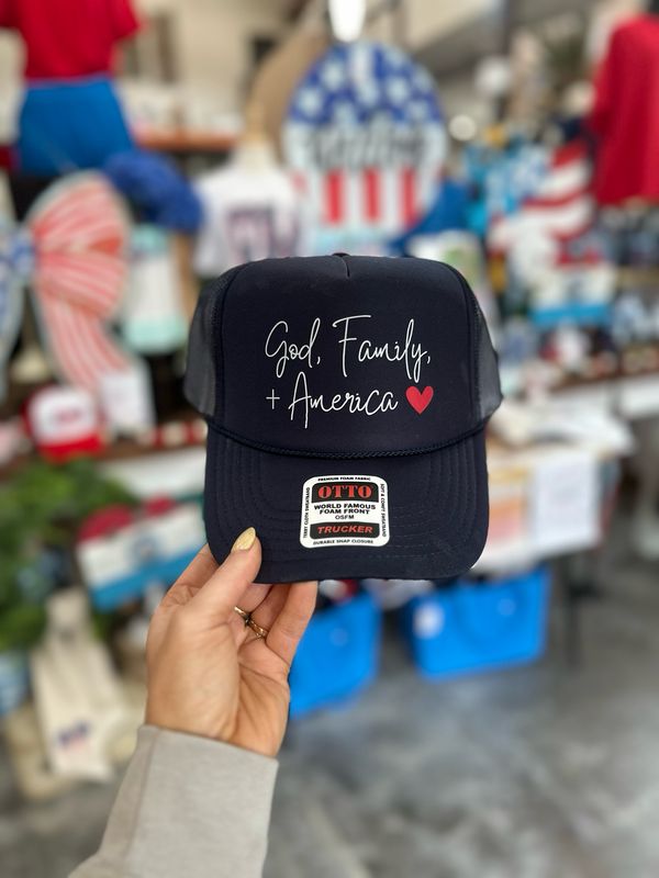 RD God Family + America Trucker Hat