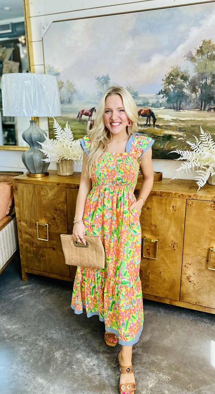 Tropic Ruffle Midi