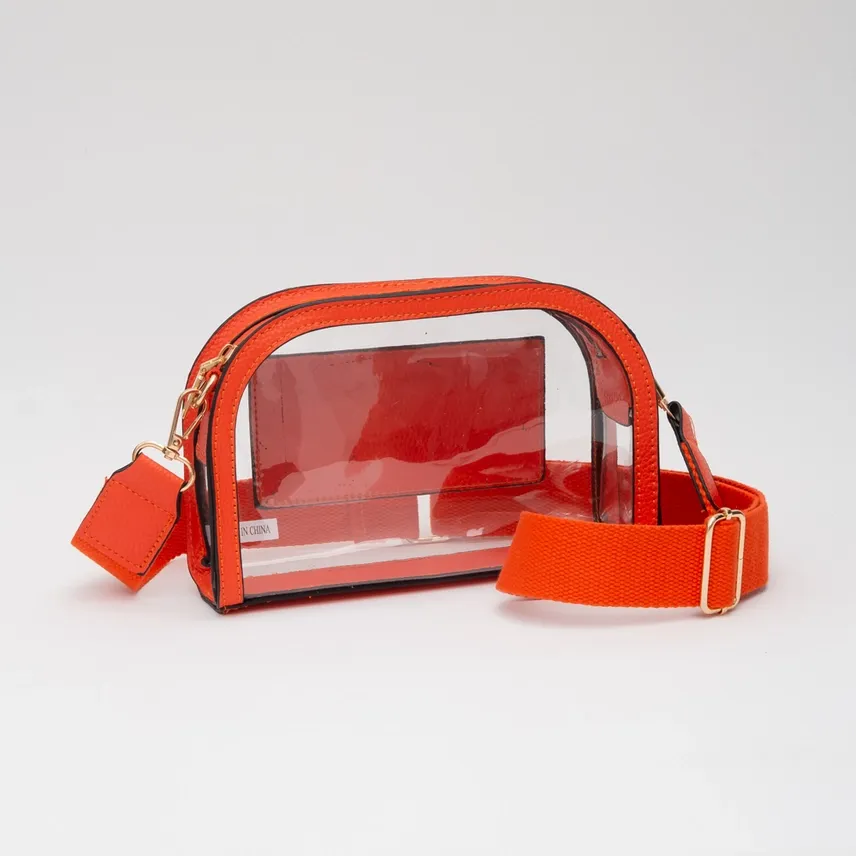Game Day Clear Crossbody-Orange
