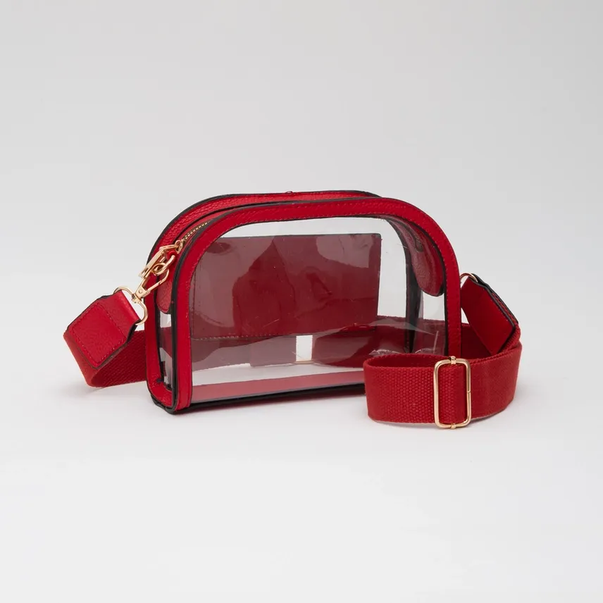 Game Day Clear Crossbody-Red