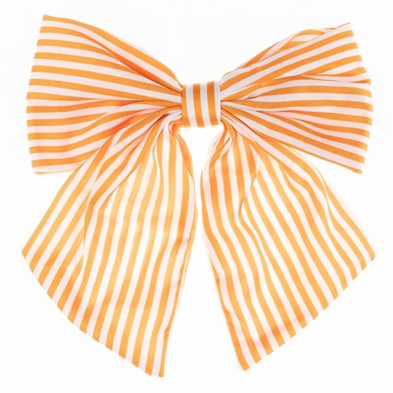 Carly Hair Bow-Orange/White