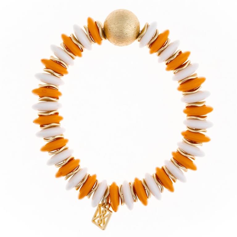Chloe Bracelet-Orange/White