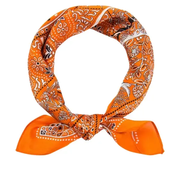 Orange Bandana Print Scarf