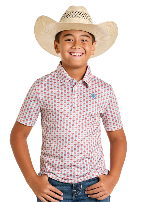 Natural Boys Geo Printed Polo