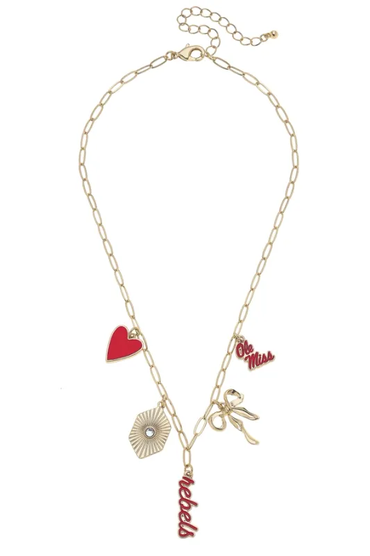 Ole Miss Rebels Paper Clip Charm Necklace