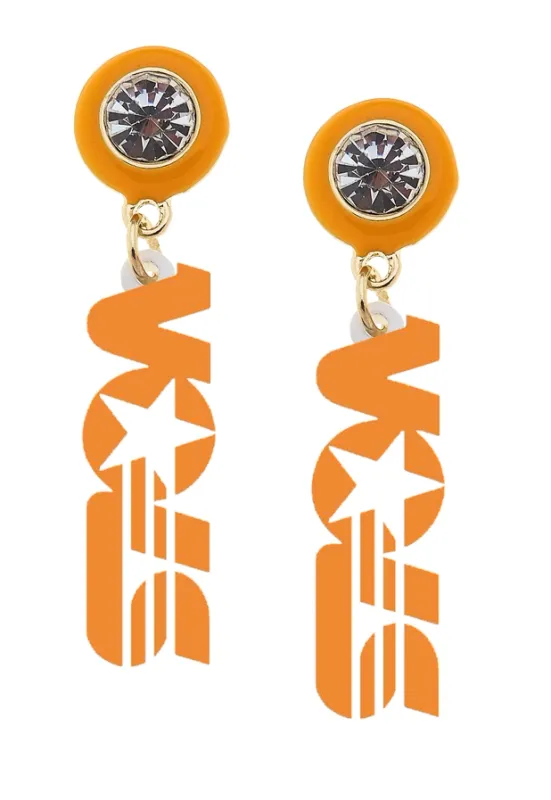 TN Vols Resin Earrings Orange/White