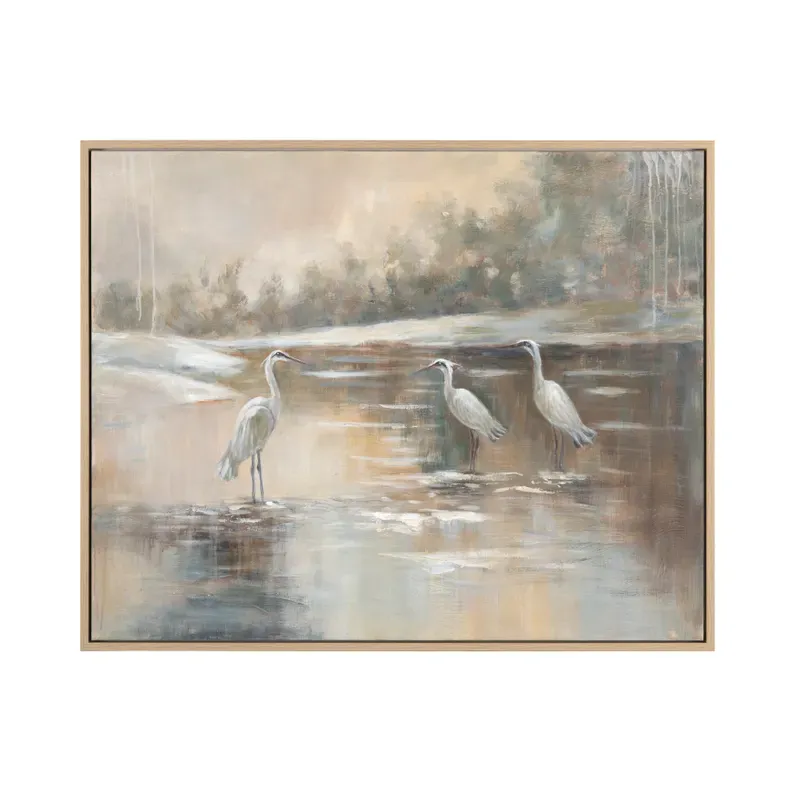Egret Reflections Canvas