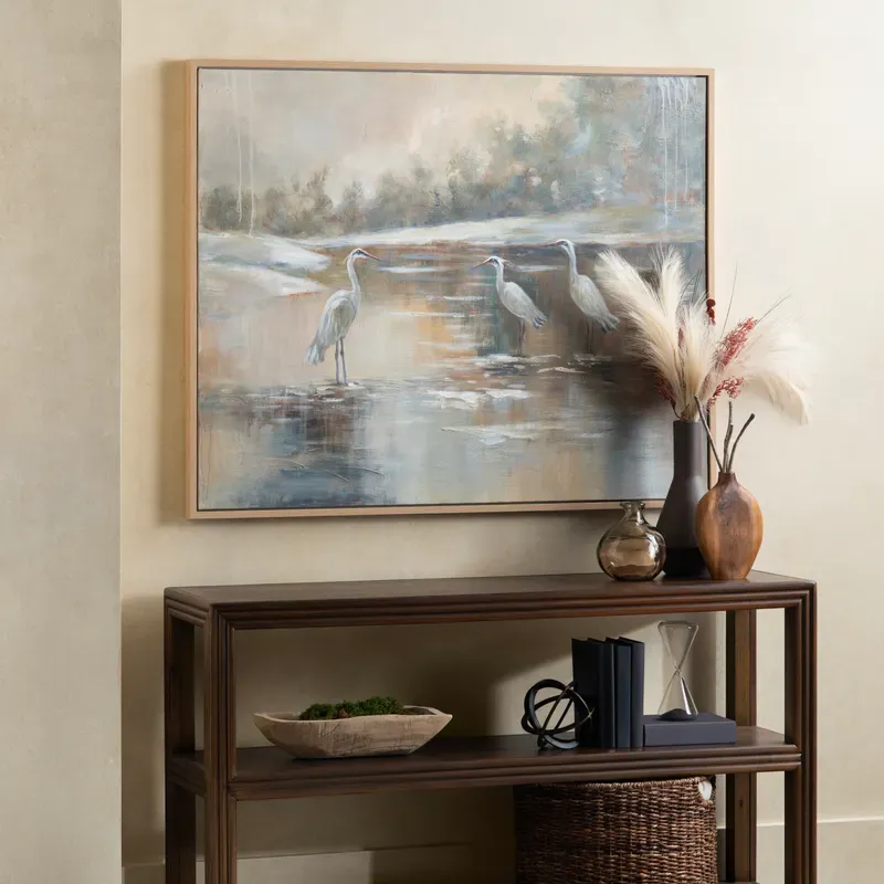 Egret Reflections Canvas