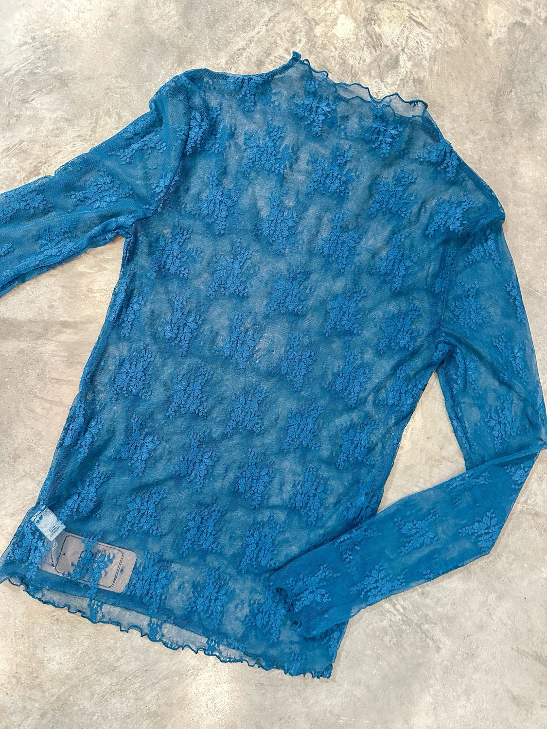 Lace Whisper Top-Teal
