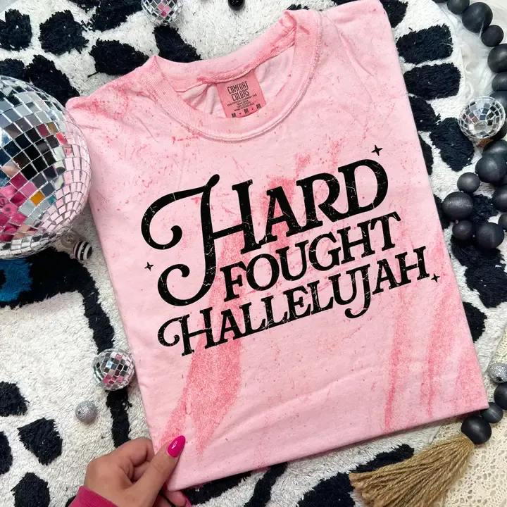 RD Hard Fought Hallelujah Pink Tee