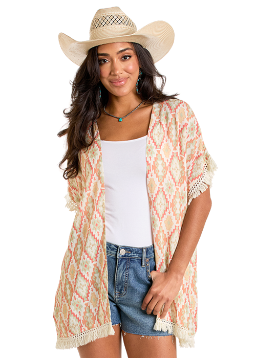 Natural Aztec Printed Kimono