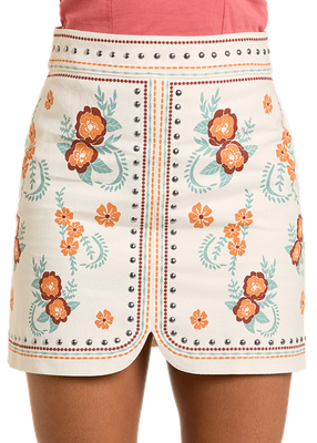 Floral Print Rose/Mauve Skirt