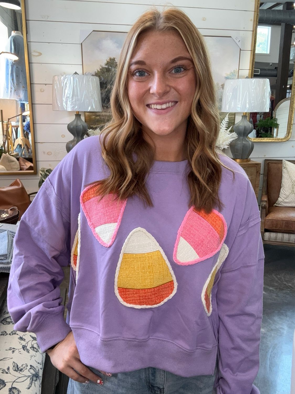 Candy Corn Lilac Sweatshirt