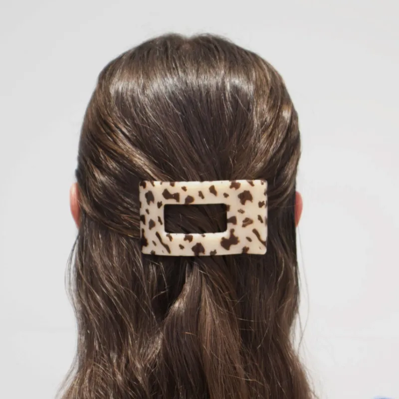 Small Flat Rect Hair Clip Blonde Tortoise