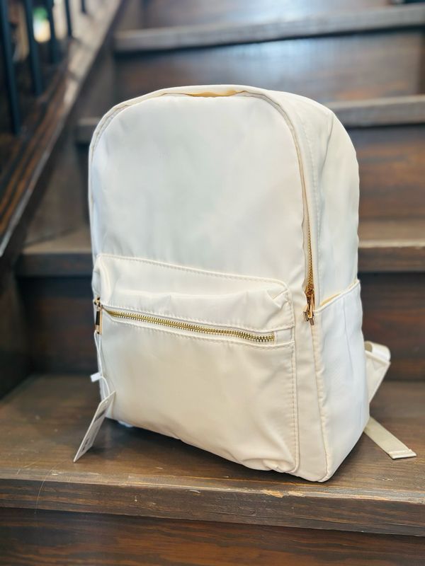 Nylon Backpack-Cream