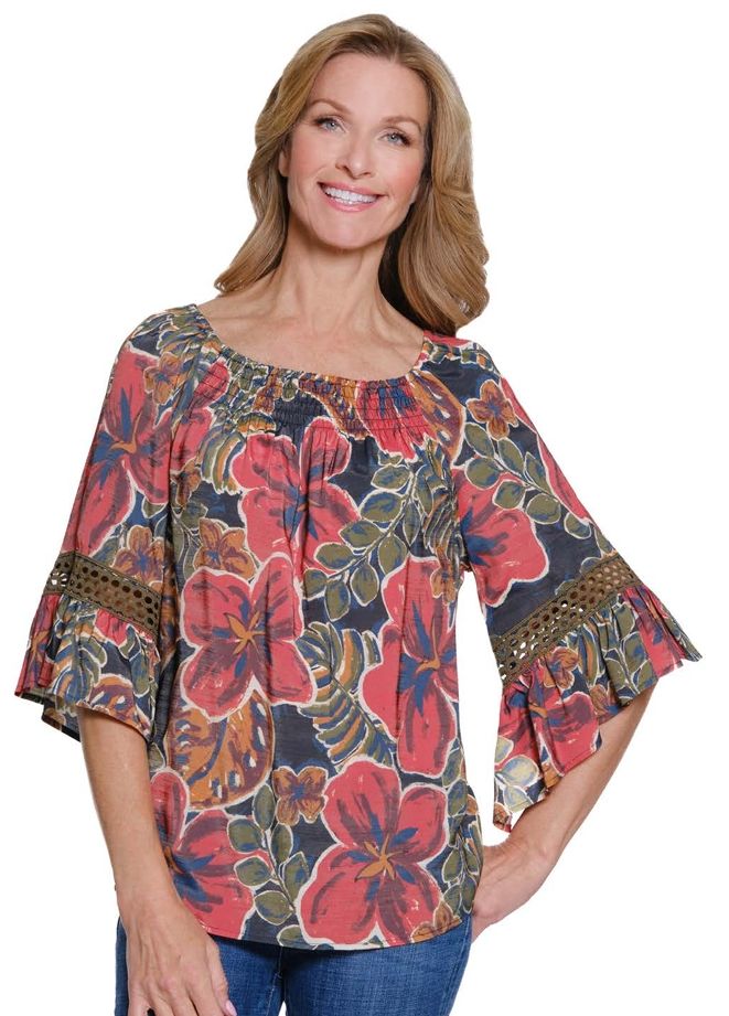 Multi Print Raglan Top