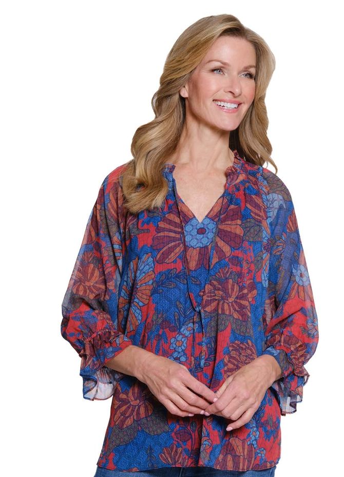 Multi Flounce Raglan Top