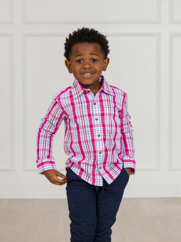Boys Adley Plaid Button Down