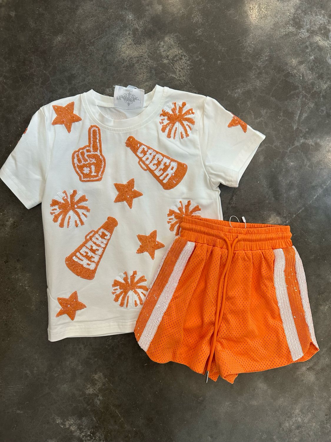 Orange/White Girls Cheer Shirt