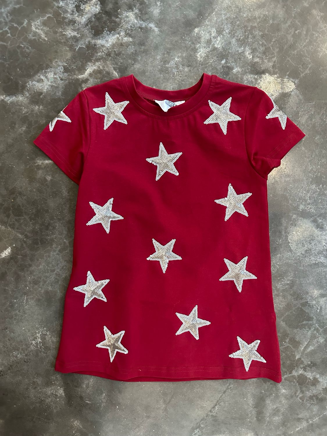 Maroon/Grey Girls Star Dress