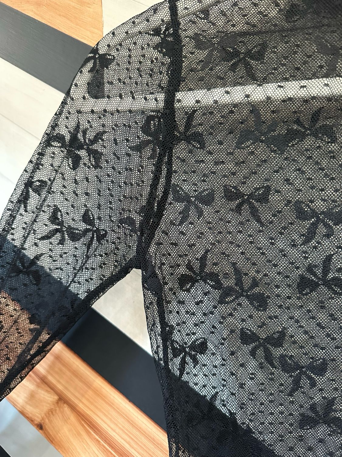 Black Bow Sheer Top