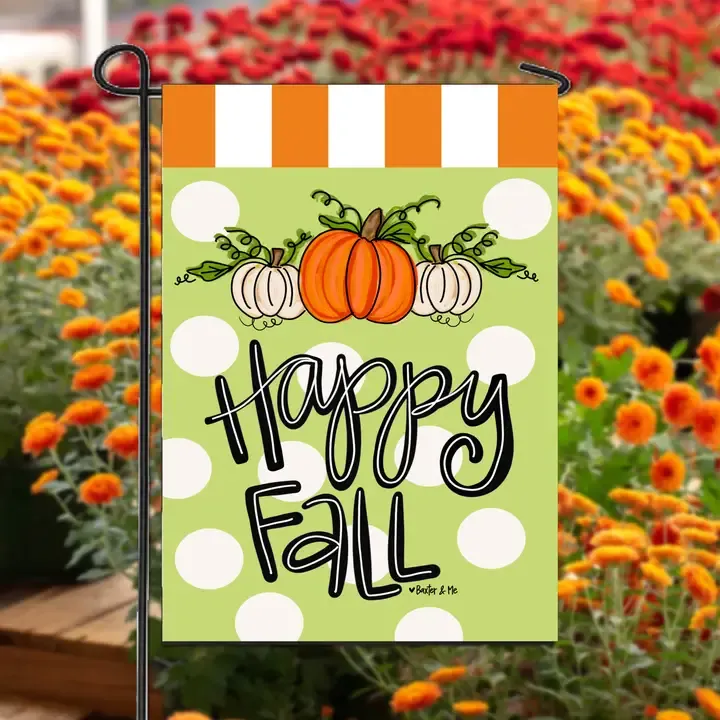 VG Pumpkins All Around Garden Flag