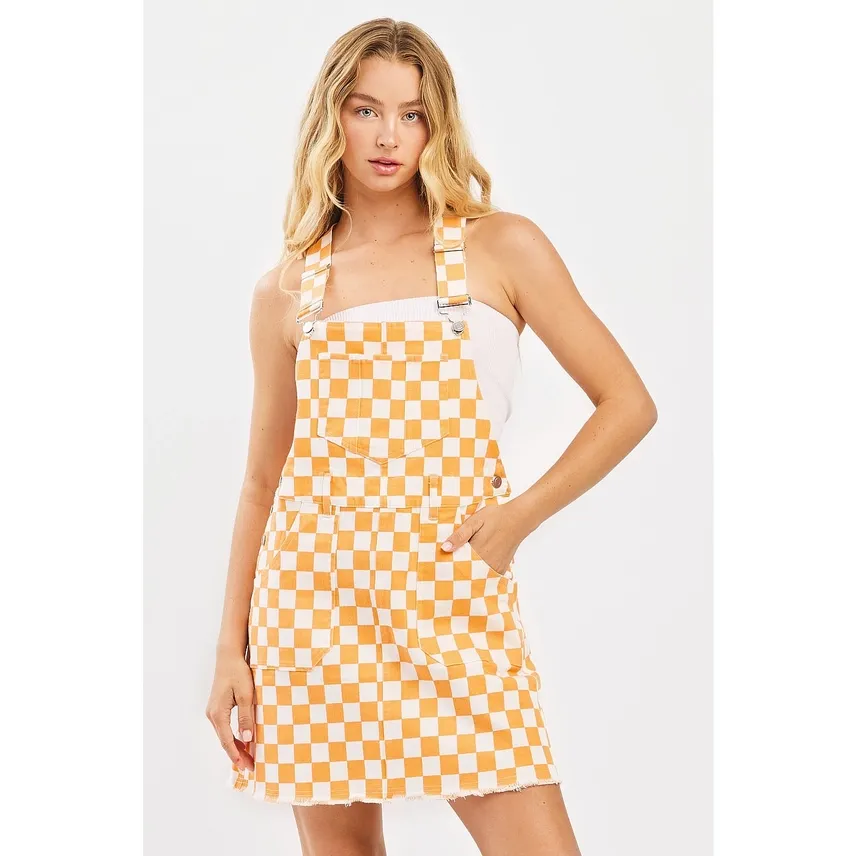 VG Gameday Check Bib Overall Dress