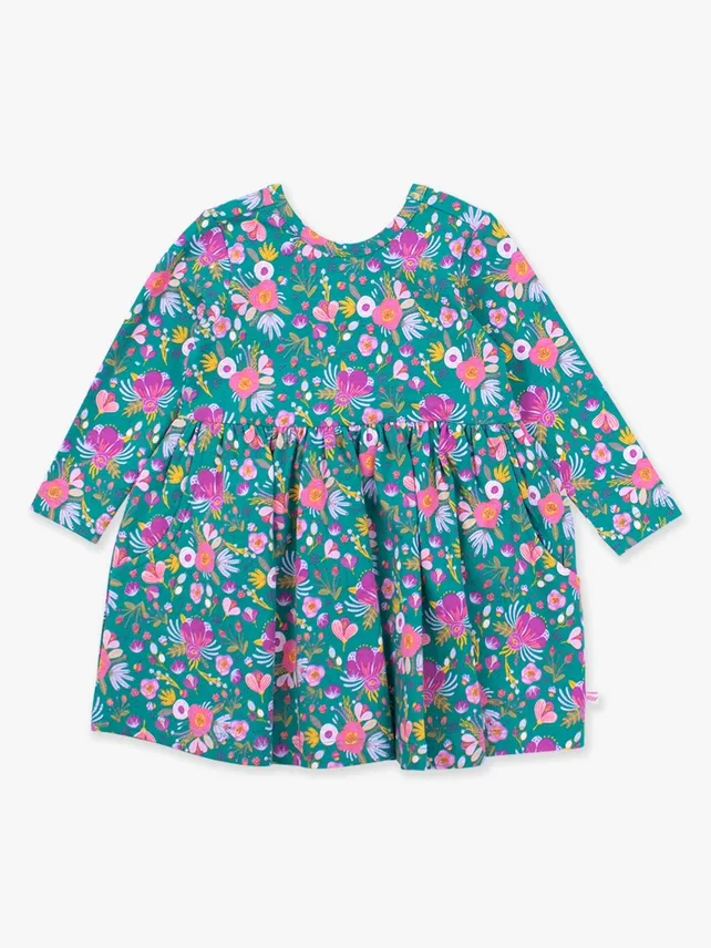 CS Emerald Floral Twirl Dress
