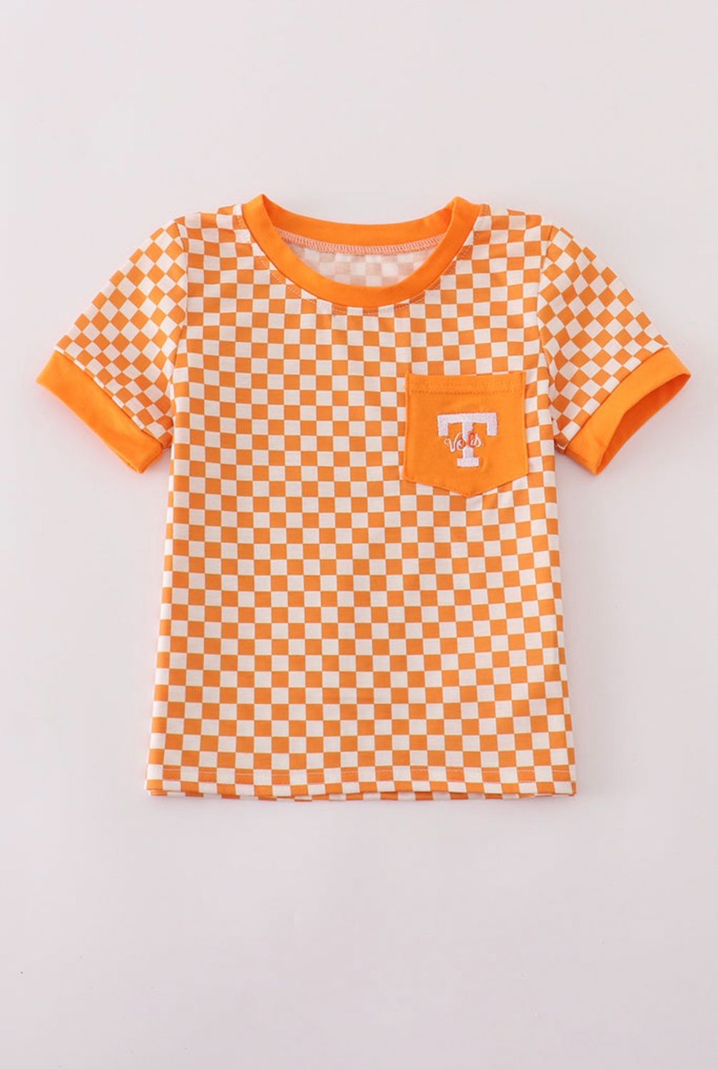 CS Vols Embroidery Checkered Boys Tee