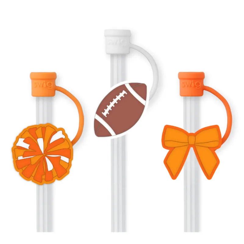 We&#39;ve Got Spirit Orange Straw Topper Set