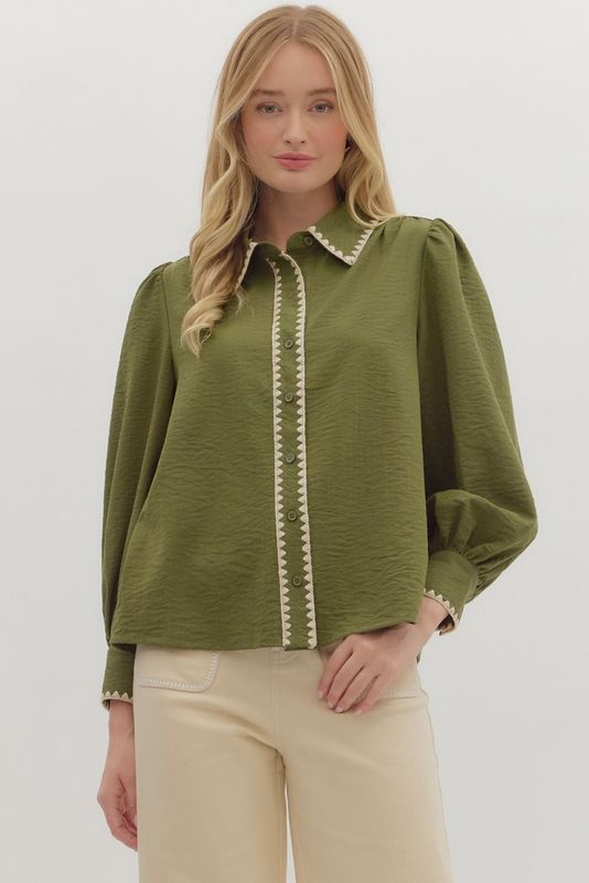 Olive Whisper Top