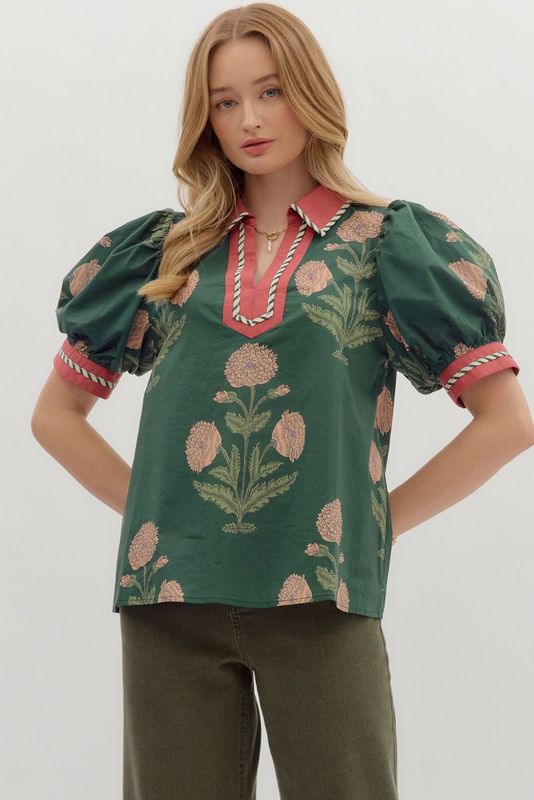 Emerald Bloom Top